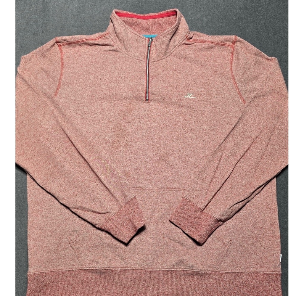 Hobie By Hurley XXL‎ Quarter Zip Red Pullover Sweatshirt Jacket Khaki